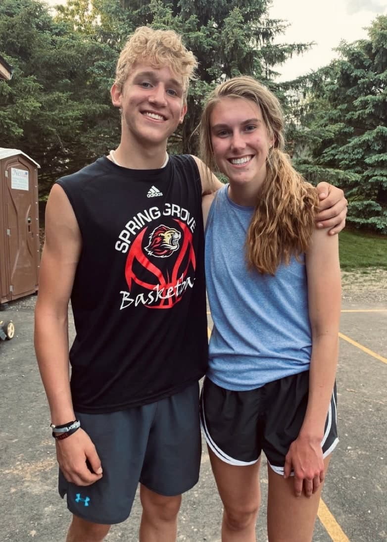 Tysen and Alyssa together at their first basketball hangout